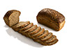 CHLEB GRUBOZIARNISTY DUŻY - pszenno-żytni, ciemny chleb z dodatkiem ziaren pszenicy, żyta i słonecznika, posypany sezamem i siemieniem lnianym